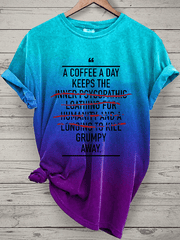 “A Coffee A Day” women’s round neck t-shirt.