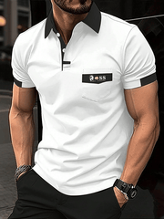 Modisches, lässiges shirt mit Aufdruck für Herren (mit Taschen)