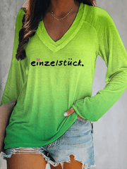 “Unique” women’s V-neck T-shirt.