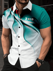 Herren Freizeithemd mit Retro-Schriftzug