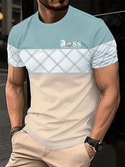 Lässiges T-Shirt mit Rundhalsausschnitt und modischem Aufdruck für Herren