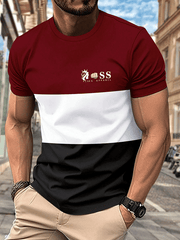 Lässiges T-Shirt mit Rundhalsausschnitt und modischem Aufdruck für Herren