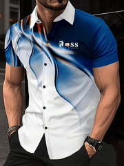 Herren Freizeithemd mit Retro-Schriftzug