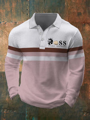Business Casual shirt mit Waffelmuster und Kontrastmuster für Herren