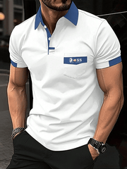 Modisches, lässiges shirt mit Aufdruck für Herren (mit Taschen)