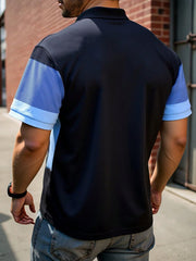 Modisches, bedrucktes Kurzarm-shirt aus Waffelstoff für Herren