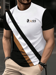 Lässiges T-Shirt mit Rundhalsausschnitt und modischem Aufdruck für Herren