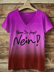 “Before you ask NO!” Women’s V-neck T-shirt.