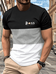 Lässiges T-Shirt mit Rundhalsausschnitt und modischem Aufdruck für Herren