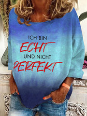 ICH BIN ECHT UND NICHT PERFEKT-Sweatshirt für Damen