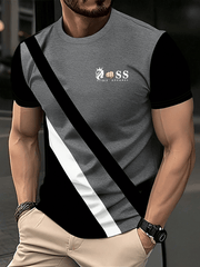 Lässiges T-Shirt mit Rundhalsausschnitt und modischem Aufdruck für Herren
