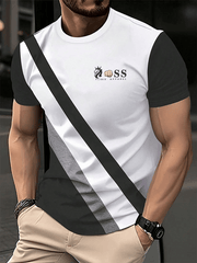 Lässiges T-Shirt mit Rundhalsausschnitt und modischem Aufdruck für Herren