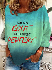 ICH BIN ECHT UND NICHT PERFEKT-Sweatshirt für Damen