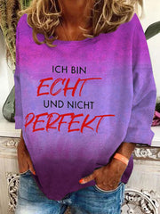ICH BIN ECHT UND NICHT PERFEKT-Sweatshirt für Damen