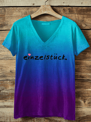 “Unique” women’s V-neck T-shirt.