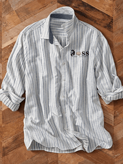 Herren-Langarmhemd mit Retro-Print