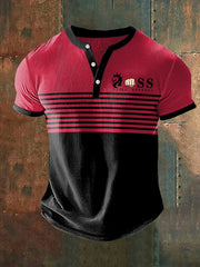 Business Casual Henley-Hemd mit Waffelmuster in Kontrastfarbe für Herren