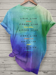 “Friends be like you” women’s round neck t-shirt.