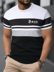 Lässiges T-Shirt mit Rundhalsausschnitt und modischem Aufdruck für Herren