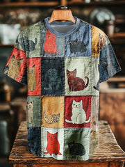 Unisex Katze Kunstdruck T-Shirt