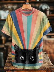 Unisex Katze Kunstdruck T-Shirt