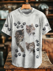 Unisex Katze Kunstdruck Casual T-Shirt