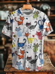 Unisex Katze Kunstdruck Casual T-Shirt
