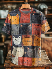 Unisex Katze Kunstdruck T-Shirt