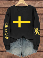 Schweden bedrucktes Sweatshirt für Damen