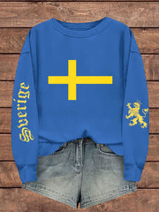 Schweden bedrucktes Sweatshirt für Damen