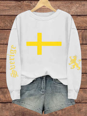 Schweden bedrucktes Sweatshirt für Damen