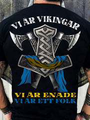 Herren Sweden Viking Style Bedrucktes T-Shirt