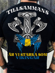 Herren Sweden Viking Style Bedrucktes T-Shirt
