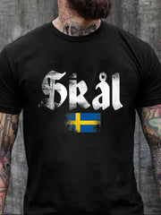 Herren Sweden Viking Style Cheers Bedrucktes T-Shirt