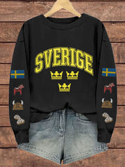 Schweden bedrucktes Sweatshirt für Damen