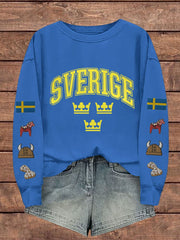 Schweden bedrucktes Sweatshirt für Damen
