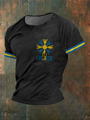 Herren Schweden Viking Bedrucktes T-Shirt