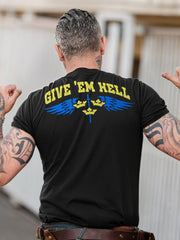 Sweden Give'em Hell Bedrucktes T-Shirt für Männer