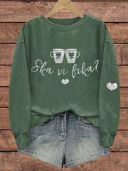 Frauen Schweden Lustig Wir haben Kaffee Fika Bedrucktes Sweatshirt