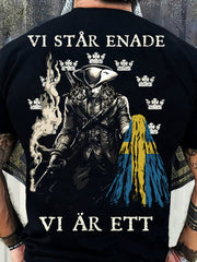 Herren Sweden Viking Style Bedrucktes T-Shirt