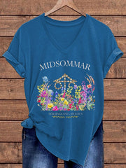 Frauen Schweden Midsommar bedrucktes T-Shirt