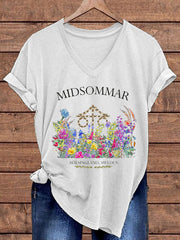 Frauen Schweden Midsommar bedrucktes T-Shirt