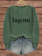 Damen Schweden Lustig nicht zu viel Lagom Bedrucktes Sweatshirt