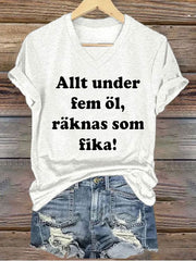 Frauen Schweden Lustig Sollen Wir Kaffee Fika Gedrucktes T-Shirt