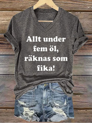 Frauen Schweden Lustig Sollen Wir Kaffee Fika Gedrucktes T-Shirt