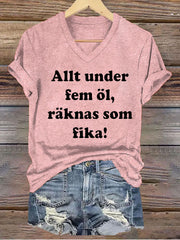 Frauen Schweden Lustig Sollen Wir Kaffee Fika Gedrucktes T-Shirt