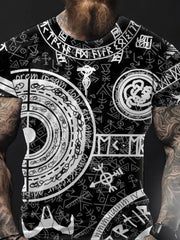 Herren Viking Style Vegvisir Bedrucktes T-Shirt