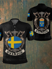 Herren Sweden Viking Style Bedrucktes -Shirt