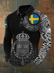 Herren Sweden Viking Style Bedrucktes -Shirt
