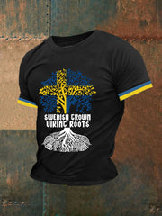 Herren T-Shirt mit kurzen Ärmeln für erwachsene Wikinger wurzeln